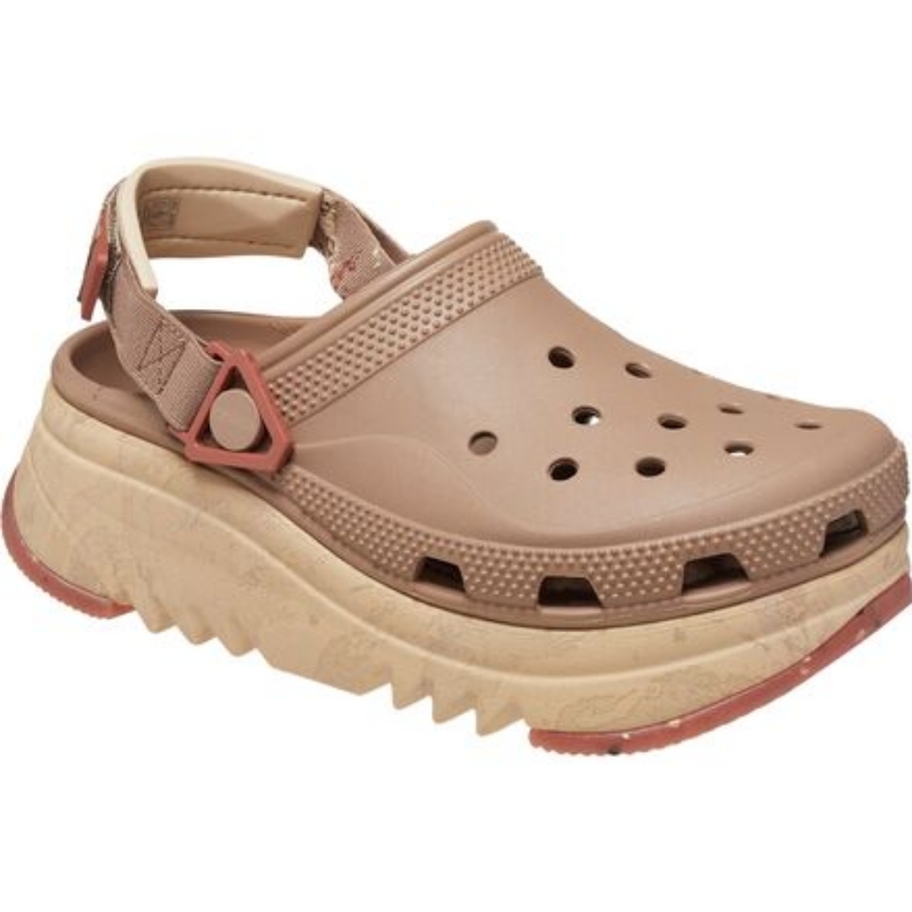 CROCS Women's Platform Clogs in Tan and Cream